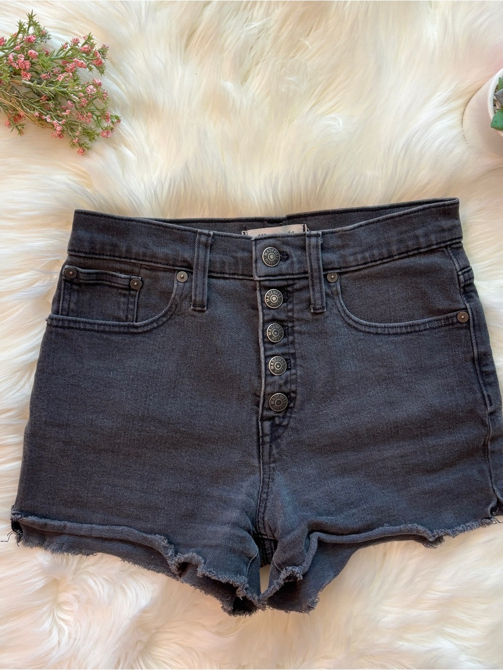 Madewell High Rise Button Front Denim Shorts